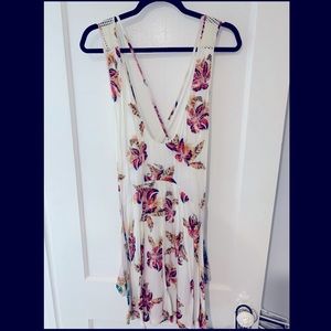 Free people flowy open back white dress